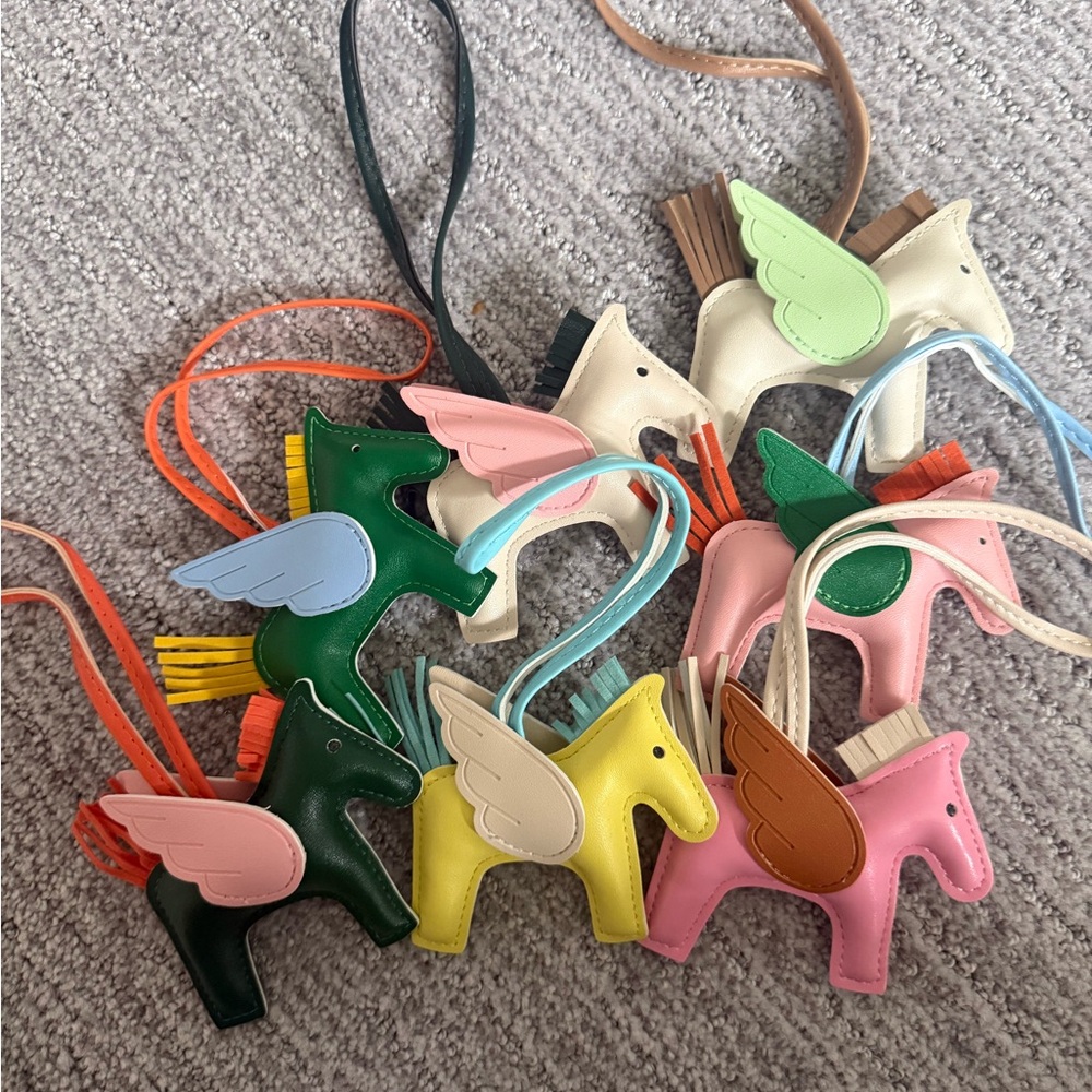 Colorful Leather Pony Bag Charms - Assorted Winged horses